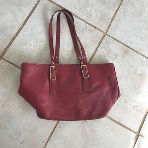 Red leather Coach Purse
